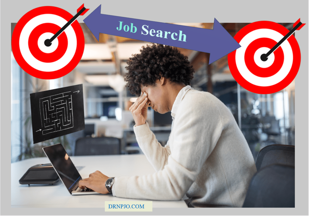 Job search image of worried person with bull's eye target